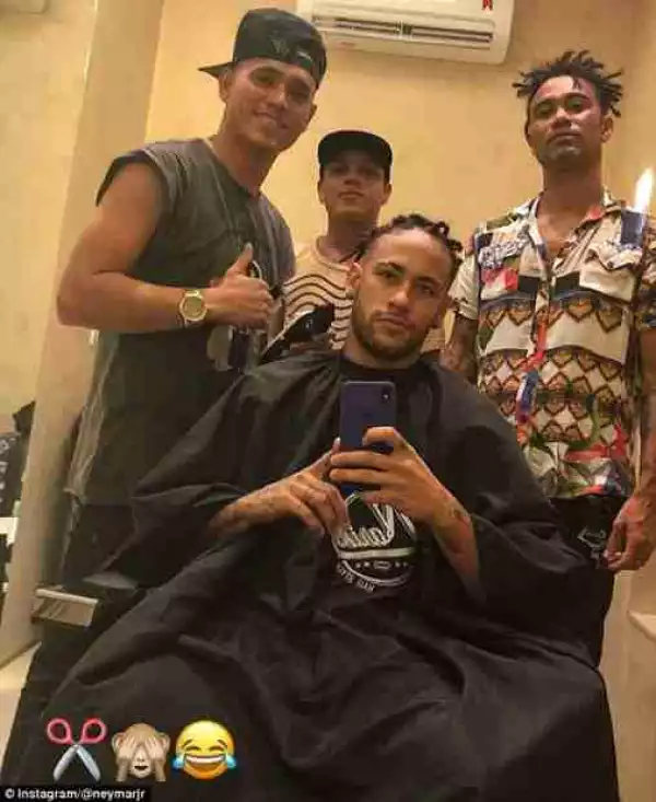 PSG Player, Neymar Debuts New Hairstyle (Photos)